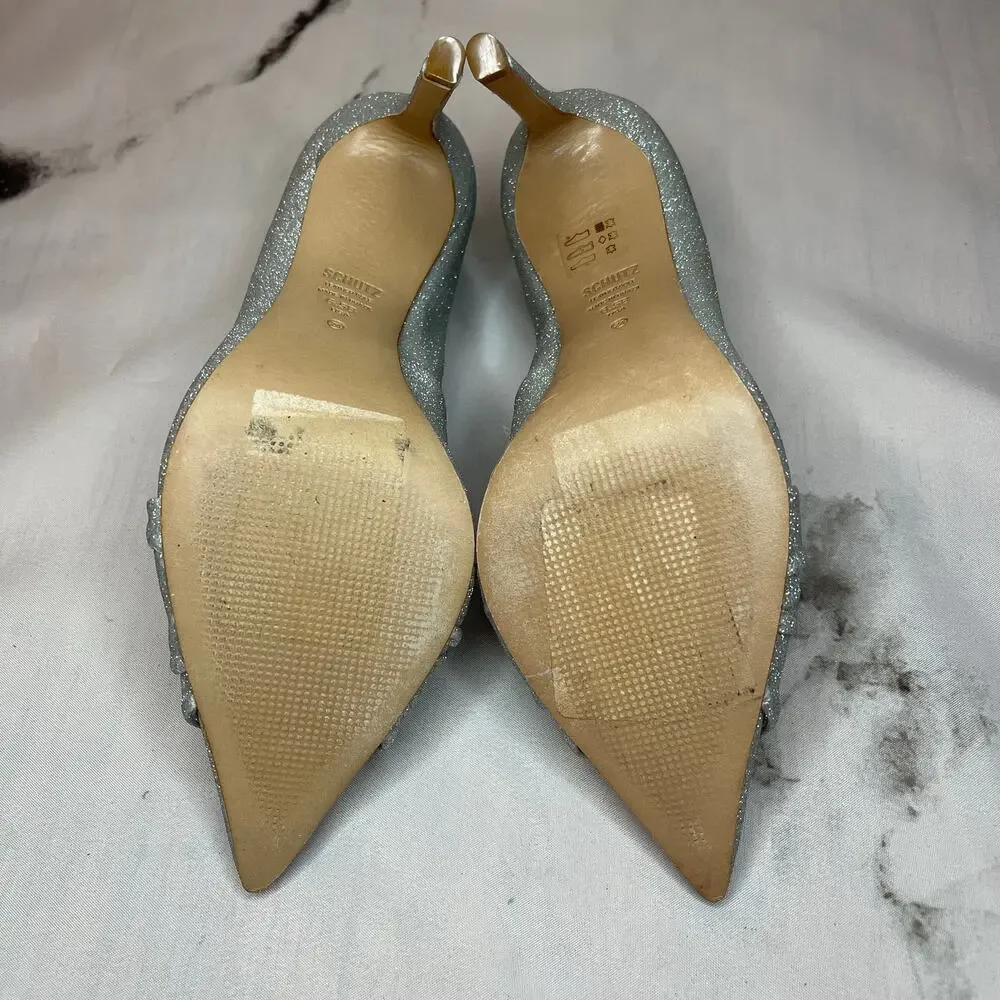 Schutz Silver Pointed Toe Pump Size 6.5 NWOB